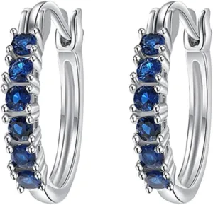 925 Sliver Hoops Earrings for Women Cubic Zirconia Hollow Out Small Hoop Hypoallergenic Lightweight Jewelry Gift