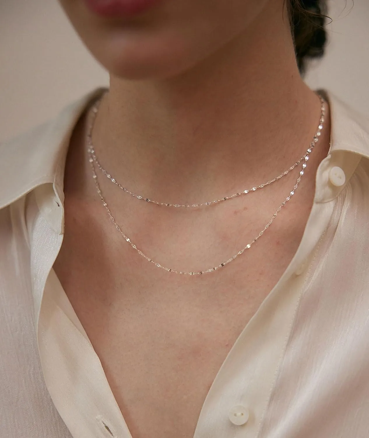 925 Sterling Silver 2mm Chain Necklace for Women Thin Mirror Chain Dainty Cute Choker Necklaces for Women 16 18 20 Inch
