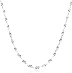 925 Sterling Silver 2mm Chain Necklace for Women Thin Mirror Chain Dainty Cute Choker Necklaces for Women 16 18 20 Inch