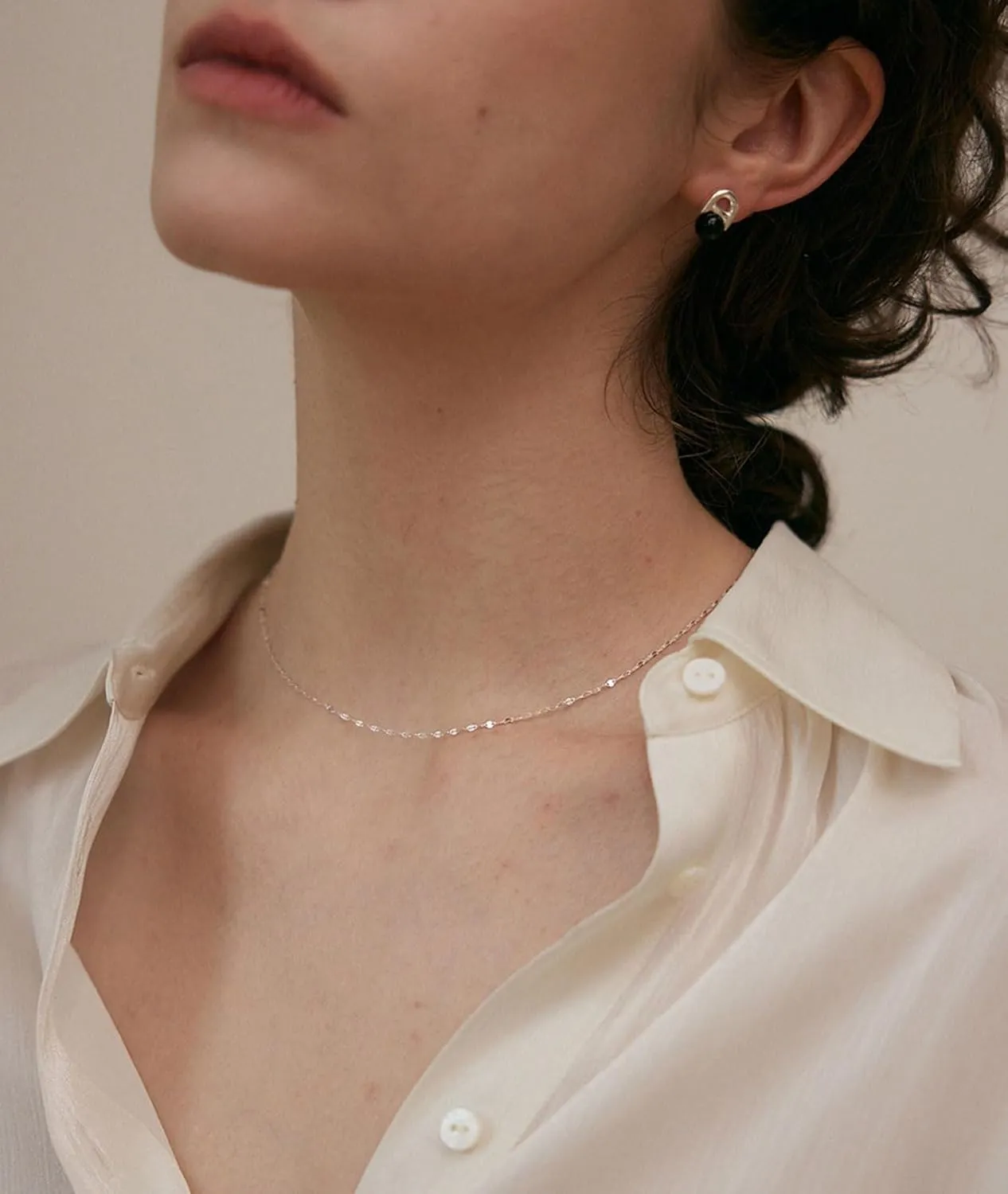 925 Sterling Silver 2mm Chain Necklace for Women Thin Mirror Chain Dainty Cute Choker Necklaces for Women 16 18 20 Inch