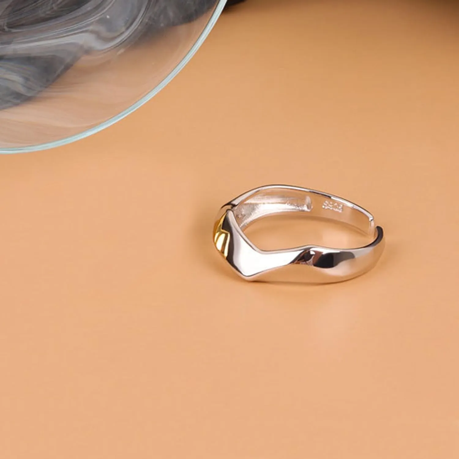 925 Sterling Silver Ring High Polish Thumb Band Rings Open Adjustable Chunky Rings Statement Ring for Women
