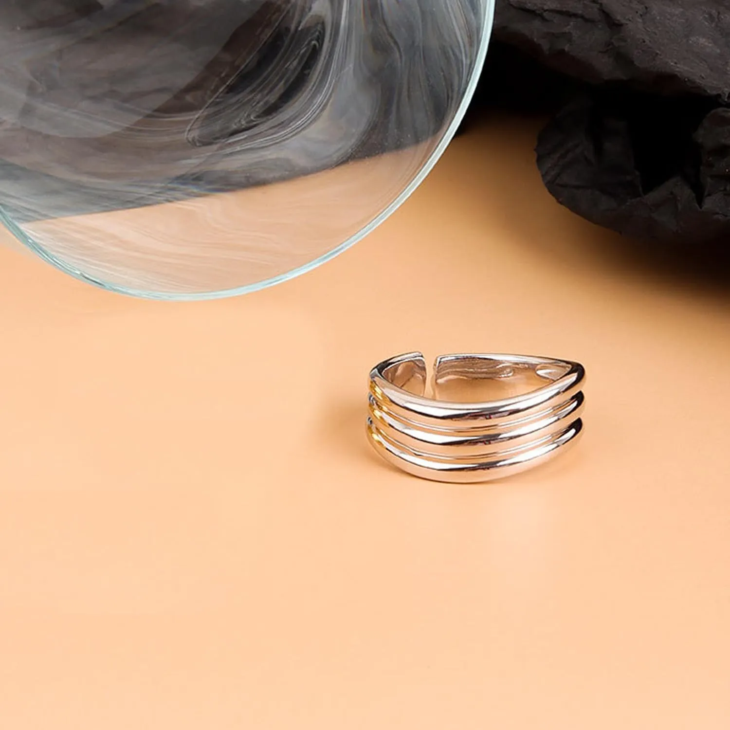 925 Sterling Silver Ring High Polish Thumb Band Rings Open Adjustable Chunky Rings Statement Ring for Women