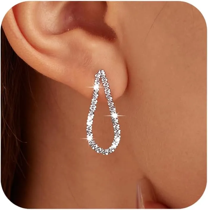 925 Sterling Silver Threader Tassel Chain Drop Dangle Earrings for Women 14k Gold Plated Sparkling Butterfly Birthstone Long Fringe Earring Bling Line Wedding Stud Earring Jewelry for Mom