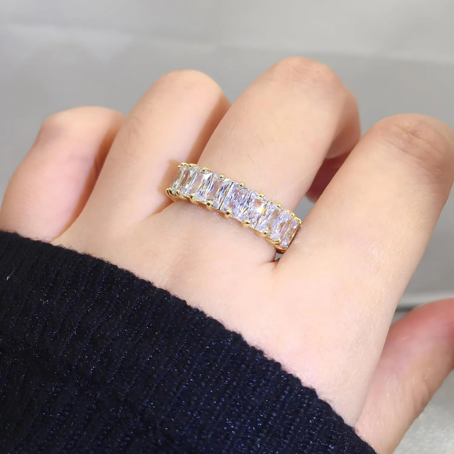 Adjustable 18k Gold Plated CZ Leaf Open Ring Dainty Double Cubic Zirconia Olive Branch Leaves Band Stacking Finger Rings Minimalist Cute Statement Ring Jewelry for Women Teen Girls