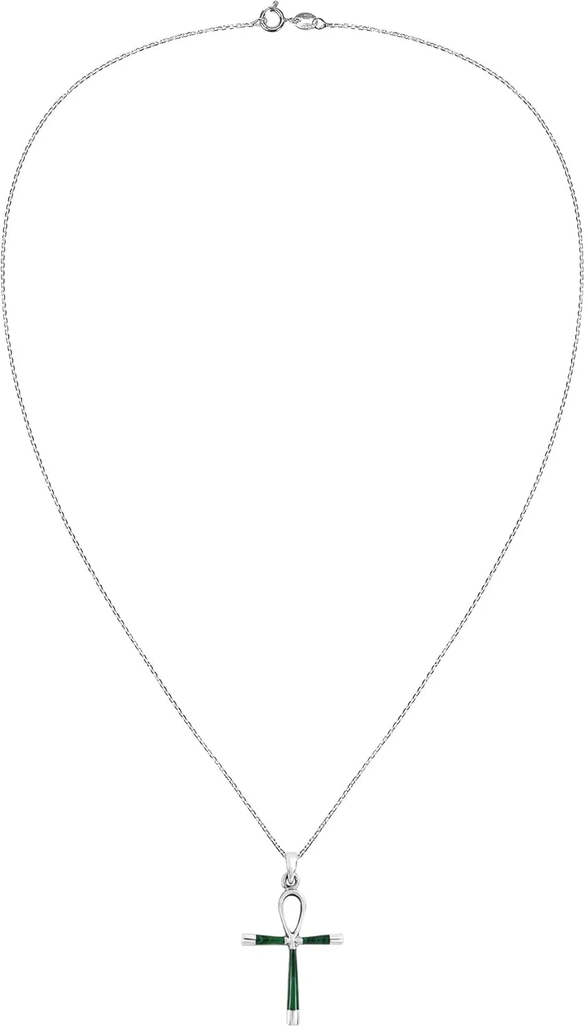 AeraVida Ankh Hieroglyph Eternal Life .925 Sterling Silver Pendant Necklace | Classic Cross Sterling Silver Necklace for Women | Vintage Long Necklaces for Women