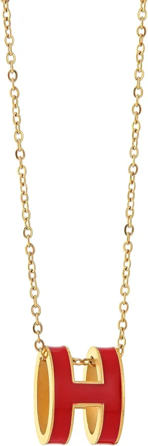 AIMADE H Necklace for Women18K Gold Plated Classic Letter Design Cute Fashion Necklace Pendant Jewelry Gifts for Women