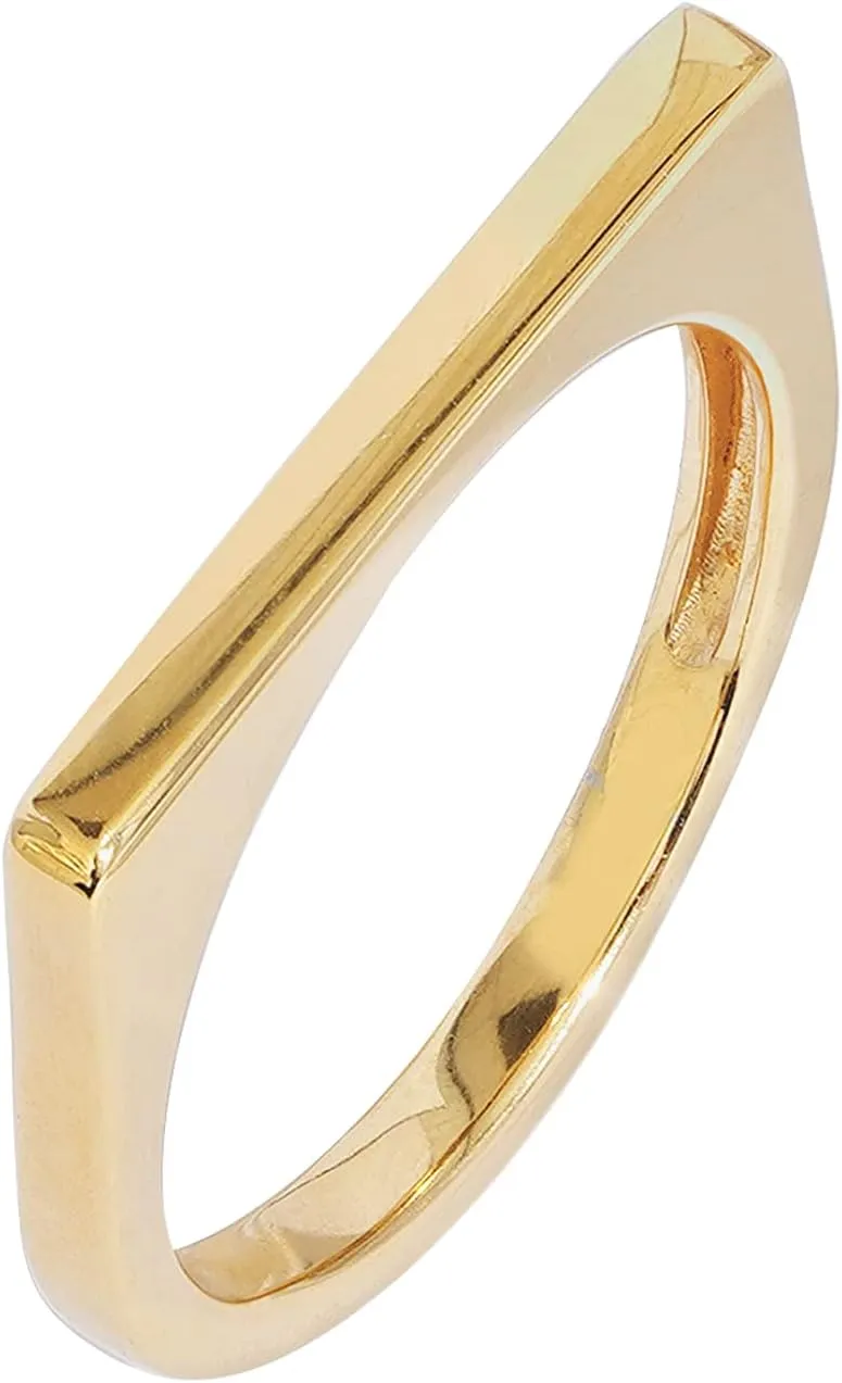 Amazon Essentials 14K Gold Plated Sterling Silver Bar Ring