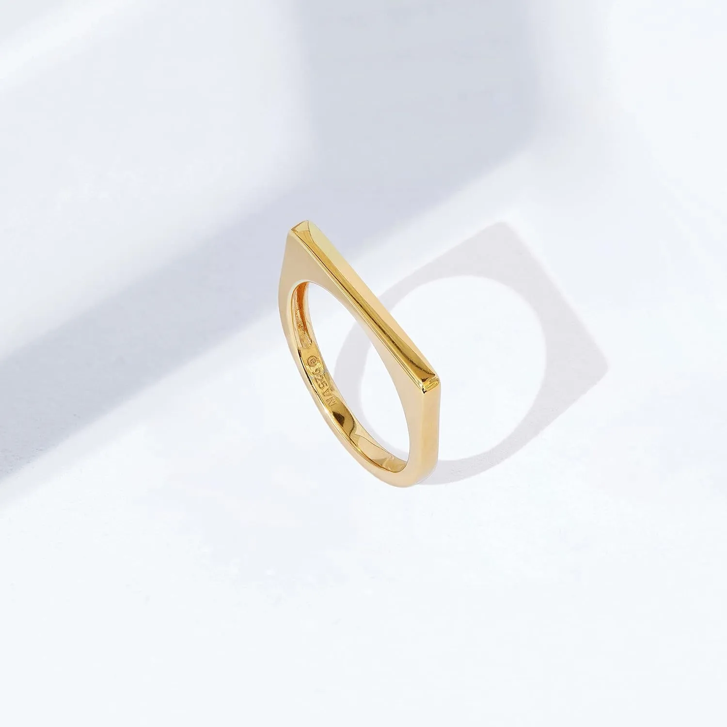 Amazon Essentials 14K Gold Plated Sterling Silver Bar Ring