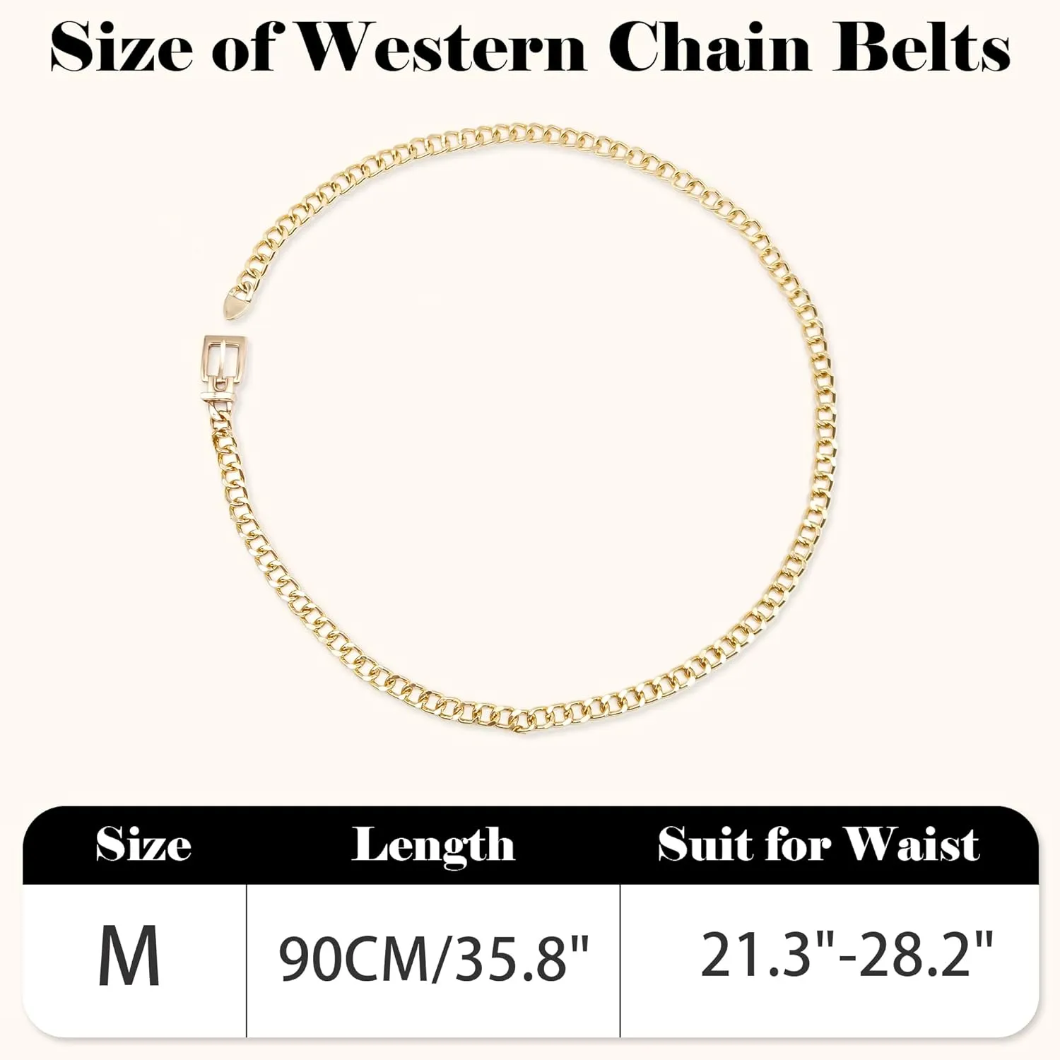 Ammiko Waist Chain Belt for Women Fashion Body Belly Link Belt Ring Metal Chain Belts for Jeans Dress Alloy Ladies