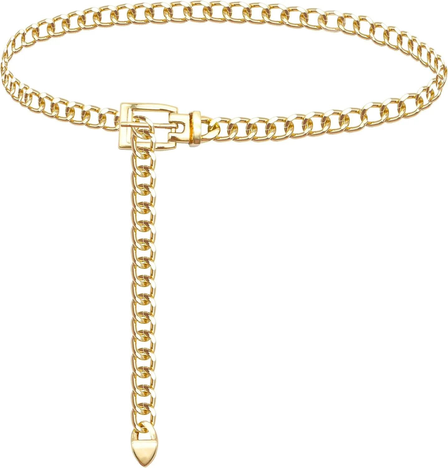 Ammiko Waist Chain Belt for Women Fashion Body Belly Link Belt Ring Metal Chain Belts for Jeans Dress Alloy Ladies