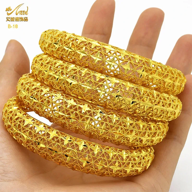ANIID African Gold Charm Bracelet/Bangles -  Wedding Jewelry Gift-Excellent Gift for Women