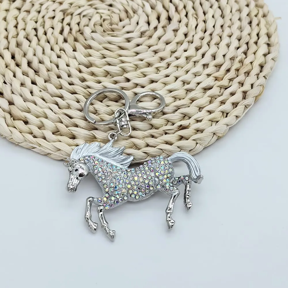Animal Pendant Key Chains Ring Crystal Bling Turtle Whales Horse Elephants Koala Flamingos Owl Frogs Keychain for Women Girls