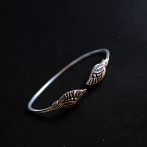 Antique Leaf design Handmade Kada, Silver
