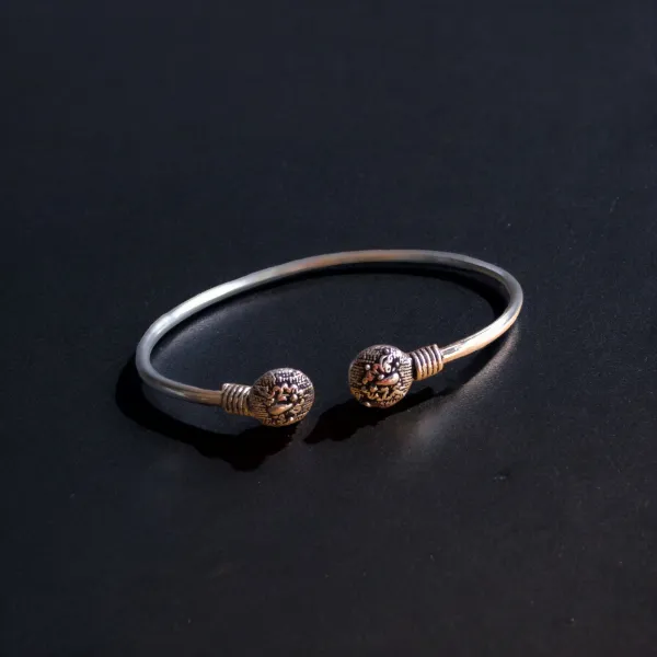 Antique Peacock Designer Handmade Kada, Silver