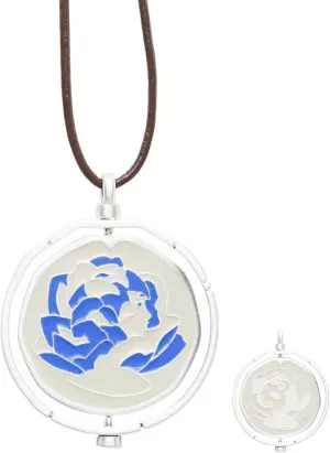Arcaine Blue Rose Necklace, Rotatable Arcane Necklace Powder Pendant, Arcane Pendant Gift for Valentine's Day