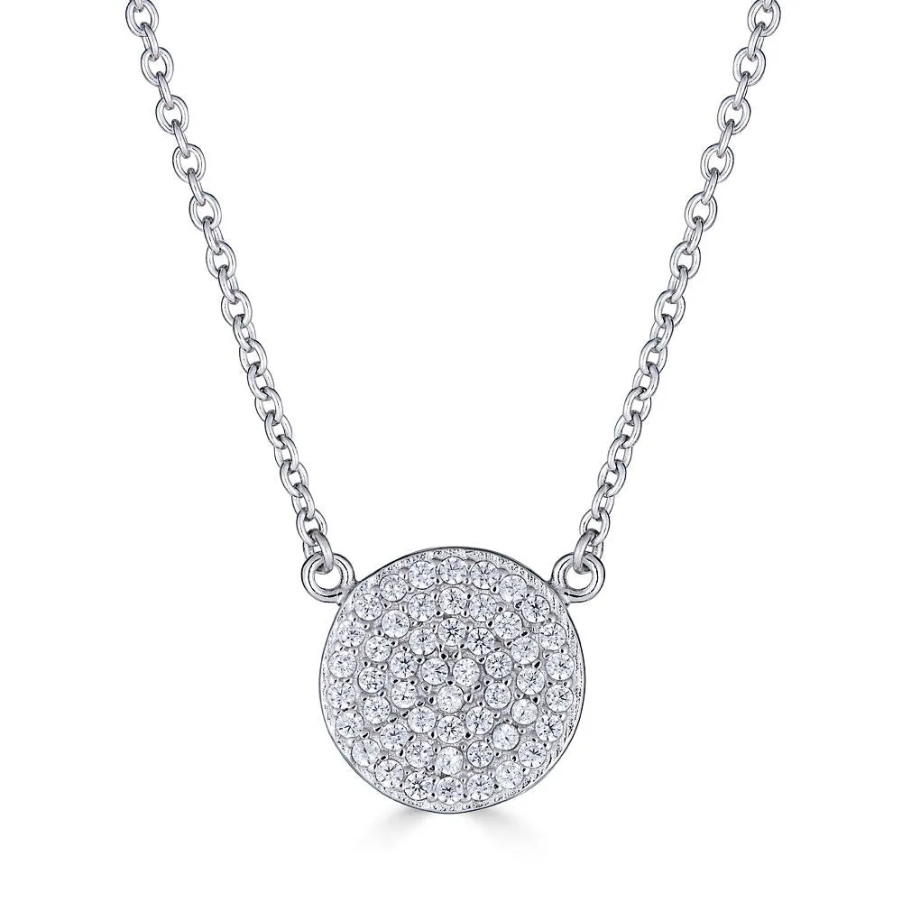 Aura Pave Disc Necklace