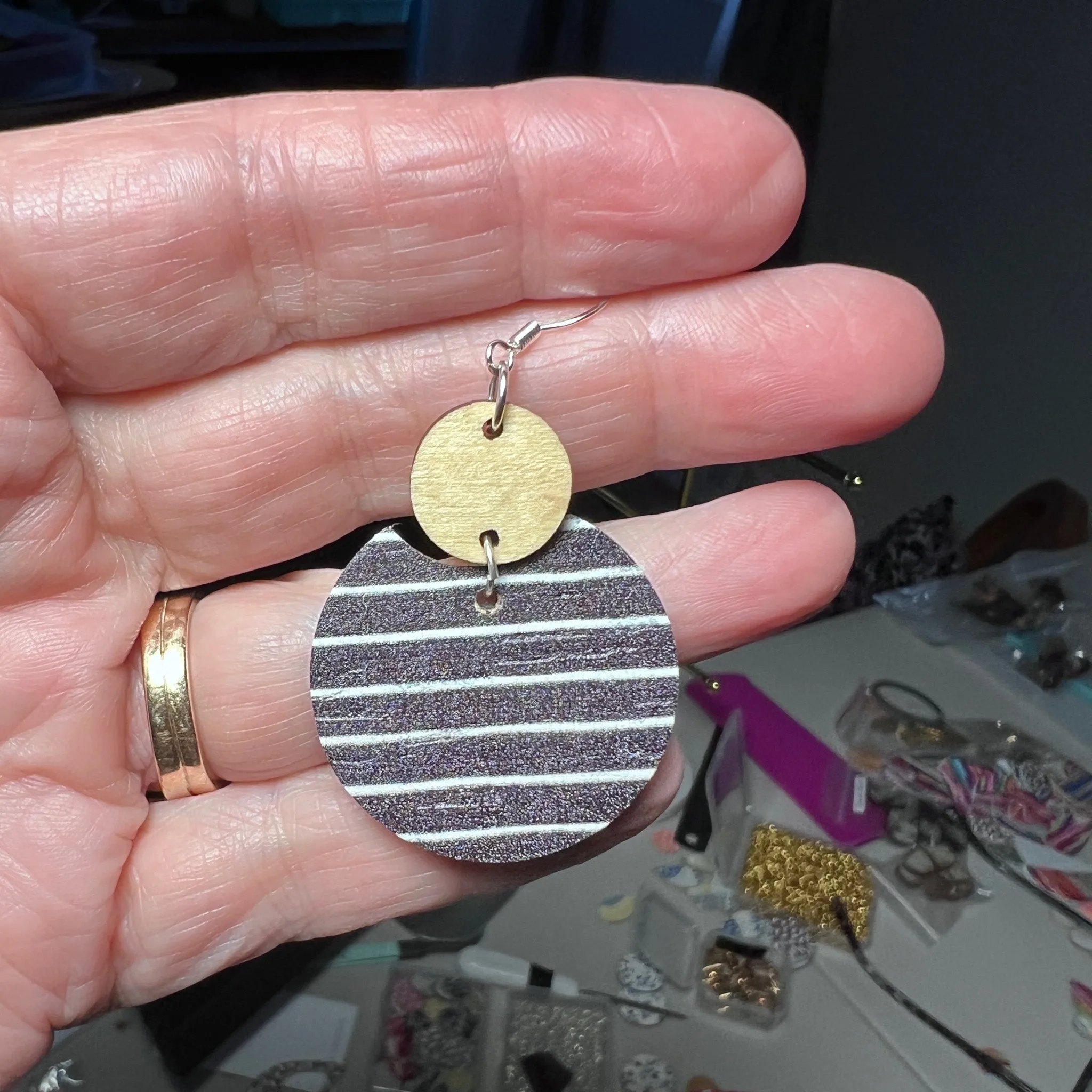 Ava Cork|Wood|Eclipse|Lightweight|Earrings