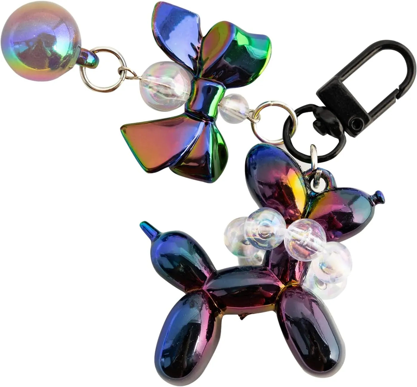 Balloon Dog Design Keychain with Bow Pendant, Cute Keychains for Backpacks Bag, Charm Key Chains Accessories for Women
