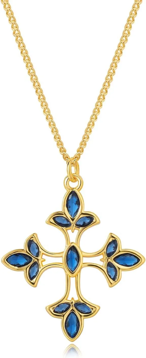 BENEIGE Gold Necklace for Women 14K Gold Plated Charm Pendant Necklace with Cubic Ziconia Hypoallergenic Adjustable Chain Necklaces Jewelry Gifts