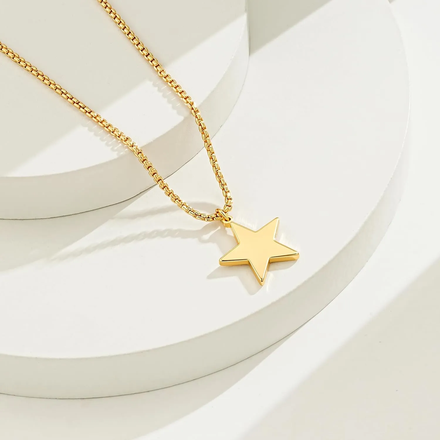 BENEIGE Gold Necklace for Women 14K Gold Plated Charm Pendant Necklace with Cubic Ziconia Hypoallergenic Adjustable Chain Necklaces Jewelry Gifts