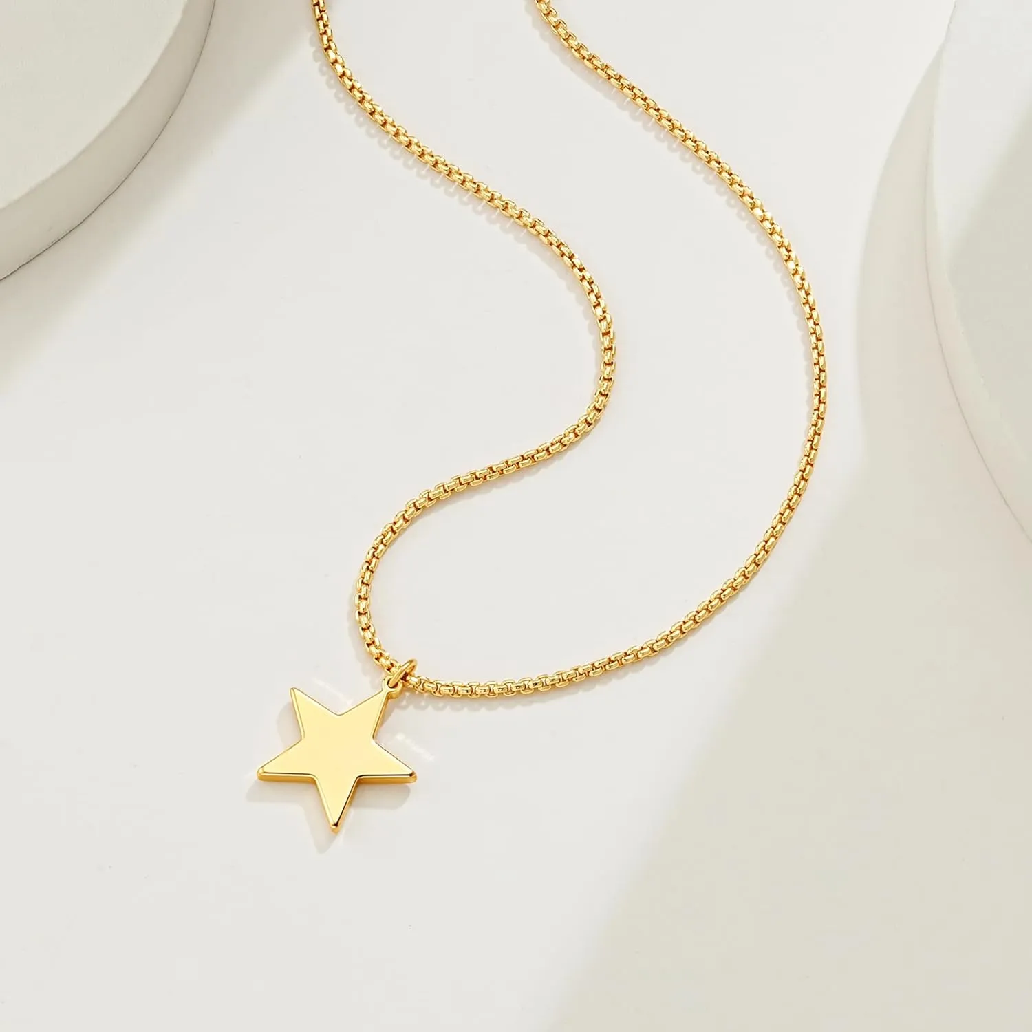 BENEIGE Gold Necklace for Women 14K Gold Plated Charm Pendant Necklace with Cubic Ziconia Hypoallergenic Adjustable Chain Necklaces Jewelry Gifts