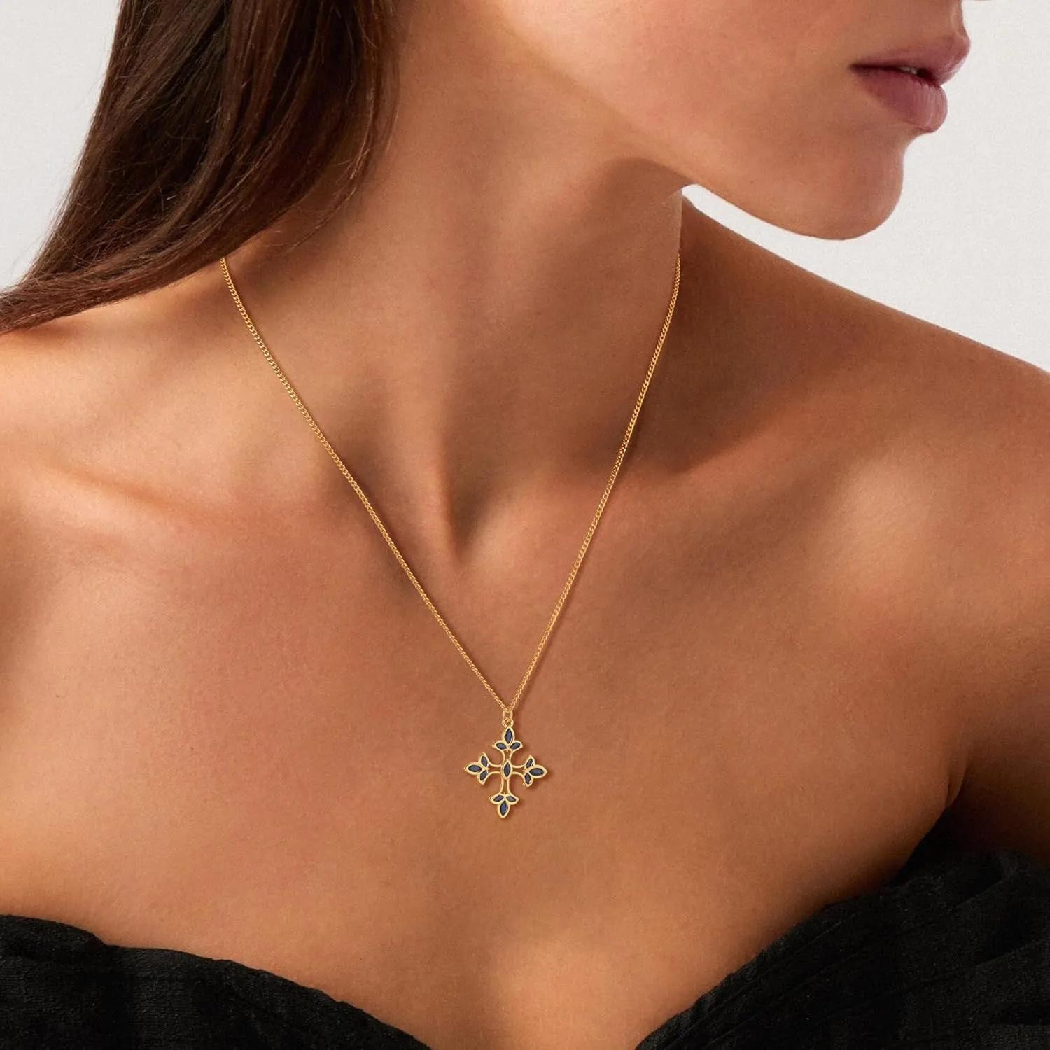 BENEIGE Gold Necklace for Women 14K Gold Plated Charm Pendant Necklace with Cubic Ziconia Hypoallergenic Adjustable Chain Necklaces Jewelry Gifts