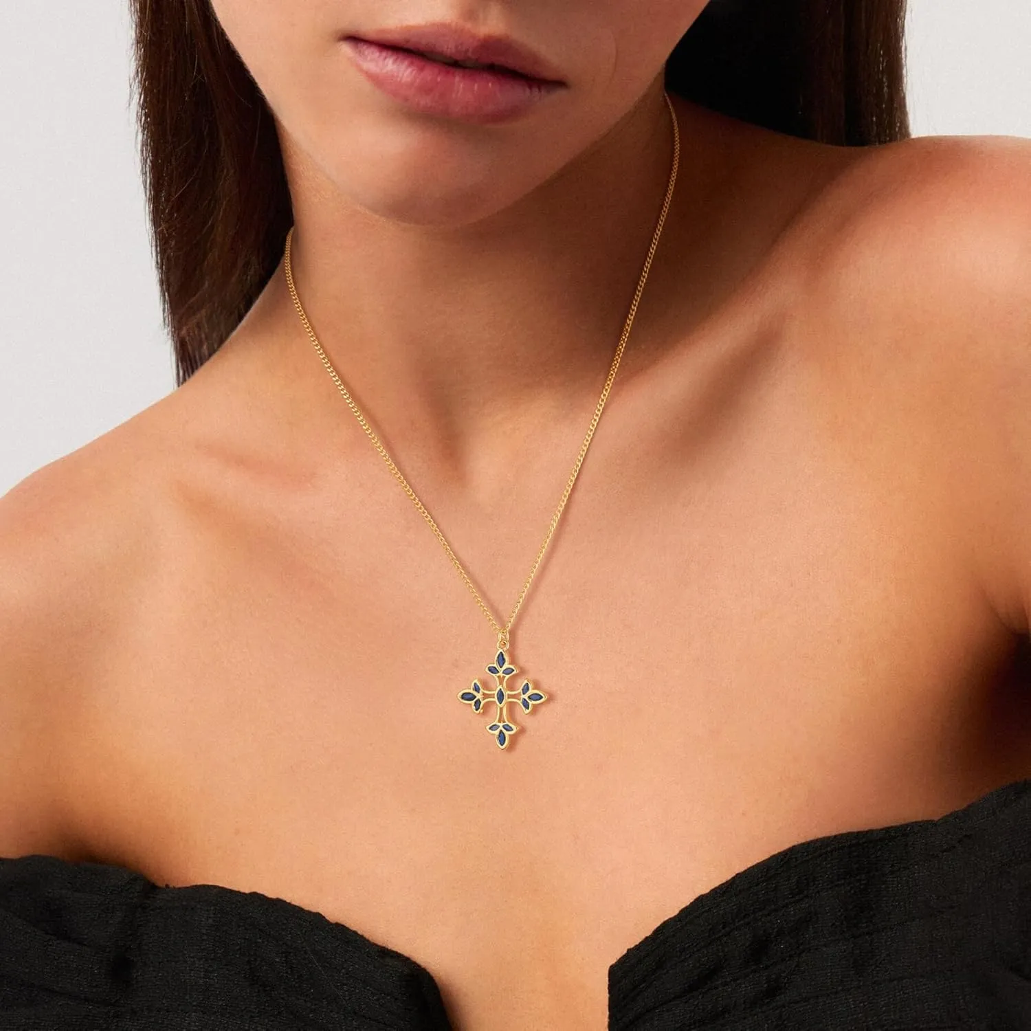 BENEIGE Gold Necklace for Women 14K Gold Plated Charm Pendant Necklace with Cubic Ziconia Hypoallergenic Adjustable Chain Necklaces Jewelry Gifts