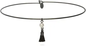 BERRICLE Tassel Imitation Pearl Fashion Choker Necklace for Women (Rose Gold-tone, Gold-tone, Silver-tone, Black-tone)
