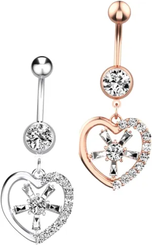 BESPORTBLE Stylish Navel Ring Set Stainless Steel Navel Buttons Body Piercing Jewelry for Women