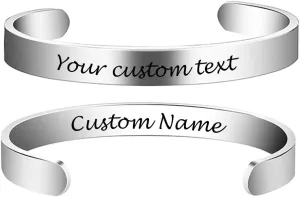 Best Friend Bracelet Custom Bracelets Side By Side Or Miles Apart Long Distance Friendship Cuff Bangle for Women Birthday Gifts for Her Silver Cuff Bangle American flag Bracelet