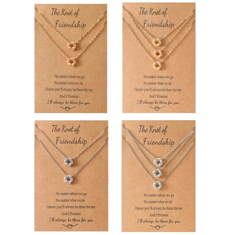 Best Friend Necklace Knot Pendant Matching Necklaces