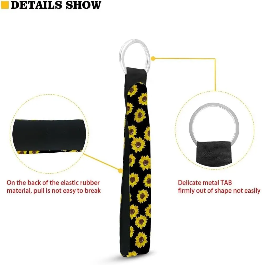 Binienty Stylish Keychain Wristlet Bracelet, Durable Fabric Auto Keychain with Metal Ring for Women Men