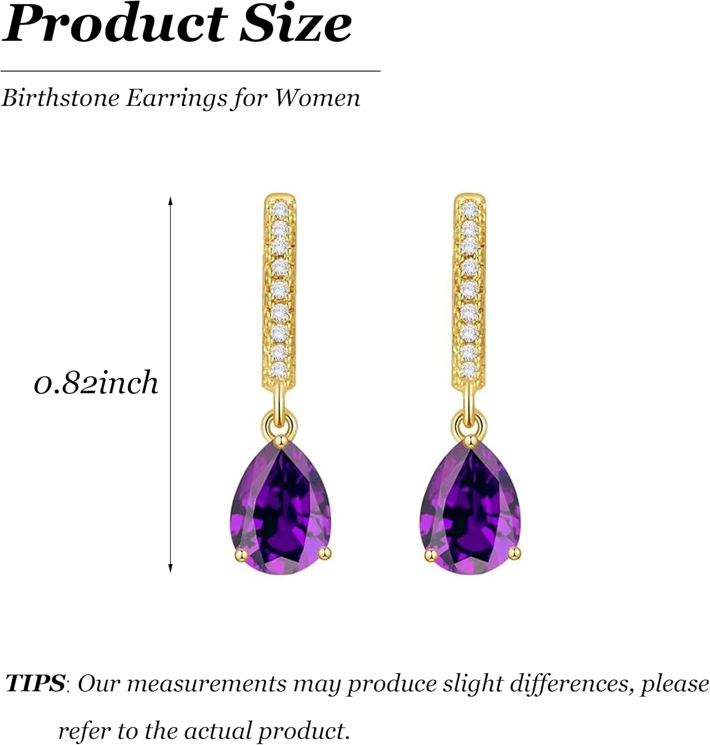 Birthstone Earrings for Women 14k Gold Plated Earrrings Trendy Rhinestone Huggie Hoop Earrings Hypoallergenic Dainty Birthday Gifts Jewelry