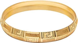 Bodha Traditional Indian Designer Stylish Self Design Amritsari Gold Colour Sikh Kada for Men