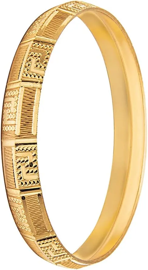 Bodha Traditional Indian Designer Stylish Self Design Amritsari Gold Colour Sikh Kada for Men