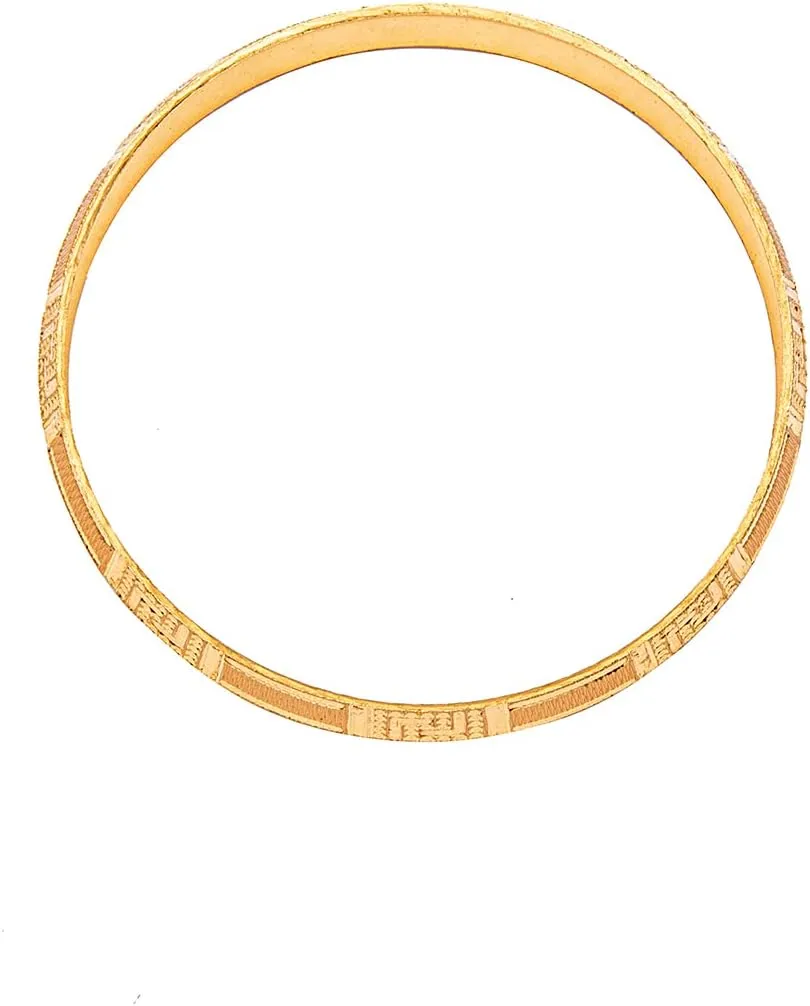 Bodha Traditional Indian Designer Stylish Self Design Amritsari Gold Colour Sikh Kada for Men