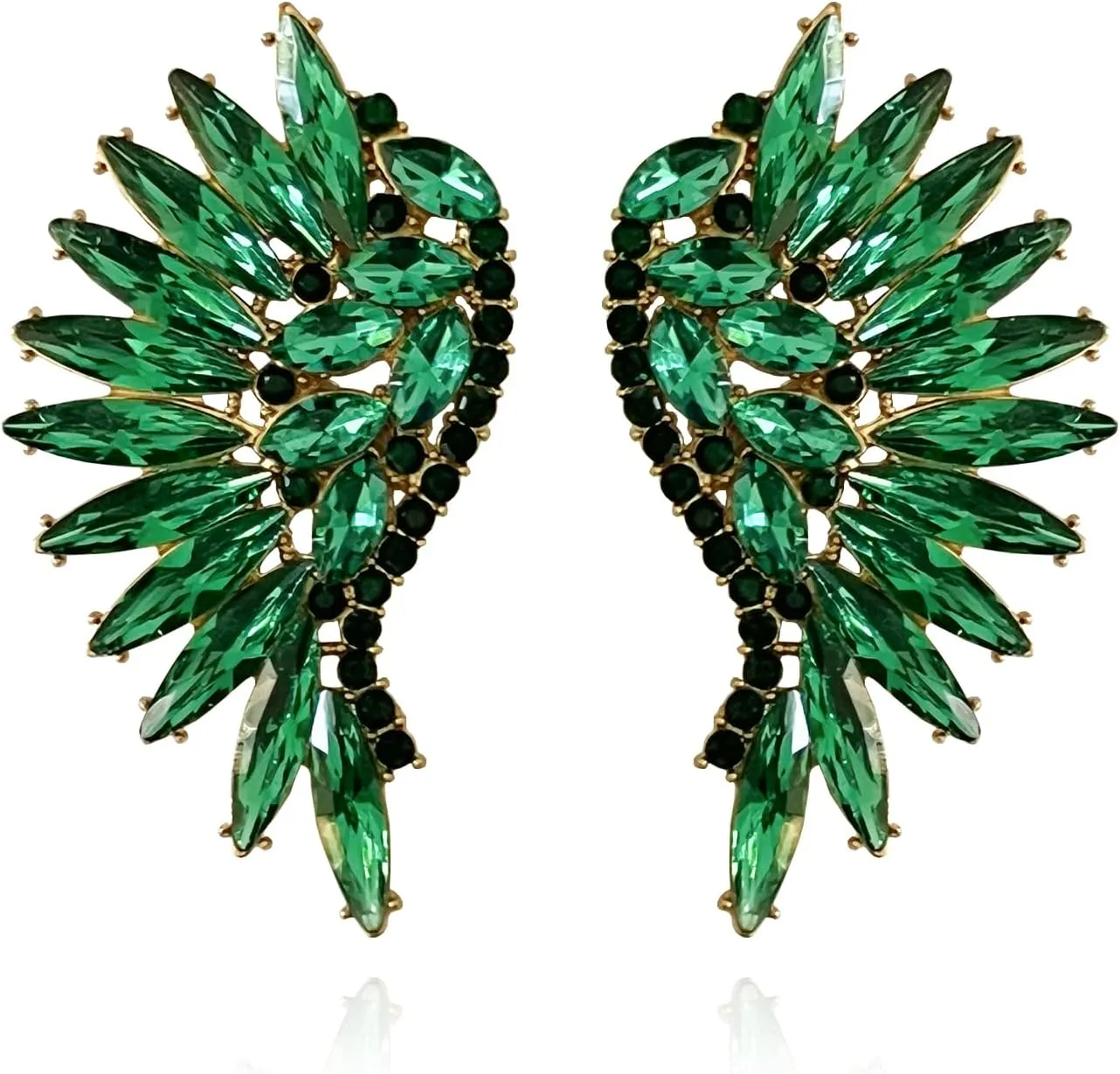 Bohemian Wings Rhinestone Sparkling Crystal Chandelier Stud Earrings for Women Wedding Prom