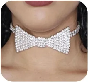 Boho Rhinestone Choker Necklace bowknot Necklaces on Party or Wedding Costume Accessories for Women