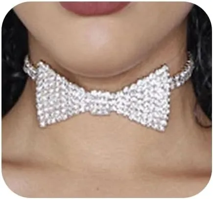 Boho Rhinestone Choker Necklace bowknot Necklaces on Party or Wedding Costume Accessories for Women