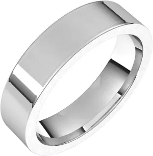 Bonyak Jewelry Platinum 5mm Flat Comfort Fit Band Stylish, Size 10