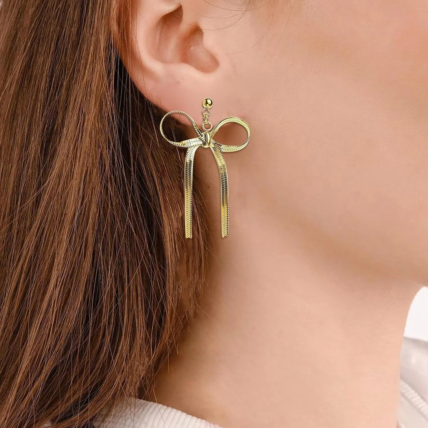 Bow Earrings for Women Trendy Dainty Gold Bow Stud Earrings Small Ribbon Bowknot Earrings Bow Jewelry Birthday Gifts 2025 Fashion Prom Dresses