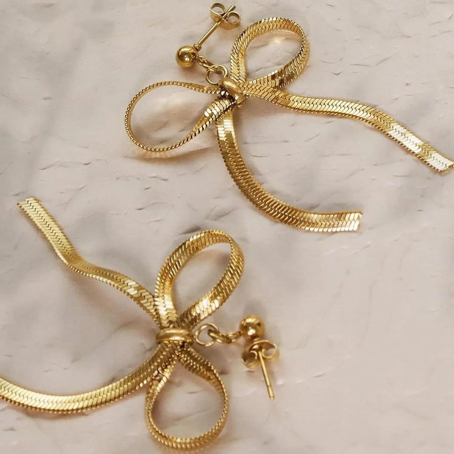 Bow Earrings for Women Trendy Dainty Gold Bow Stud Earrings Small Ribbon Bowknot Earrings Bow Jewelry Birthday Gifts 2025 Fashion Prom Dresses