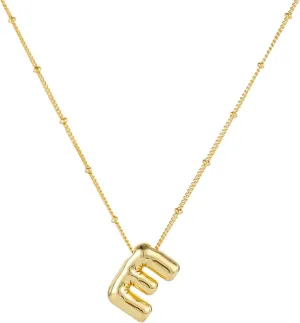 BOXOB Necklace, 14k Gold Plated Balloon Initial Necklace Personalized Balloon Alphabet Pendant Necklaces Jewelry Gift for Women Girls
