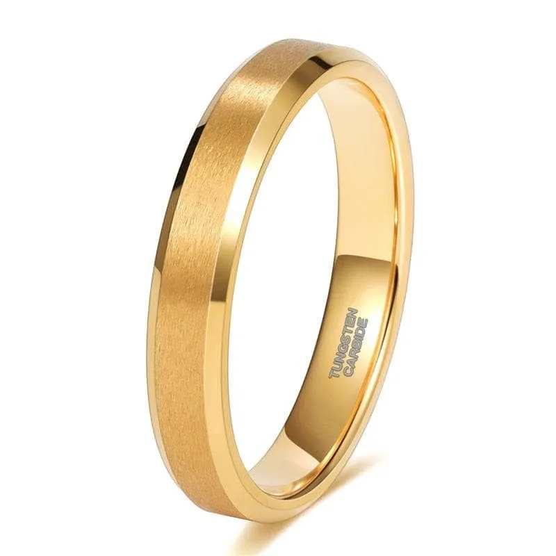 Brushed Gold Plated Tungsten Men's Wedding Band