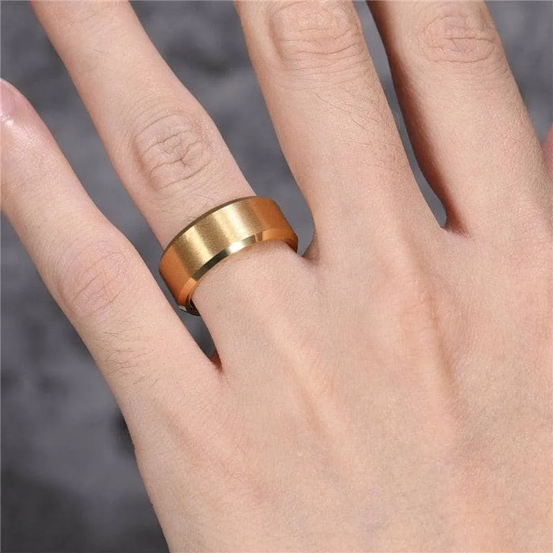 Brushed Gold Plated Tungsten Men's Wedding Band
