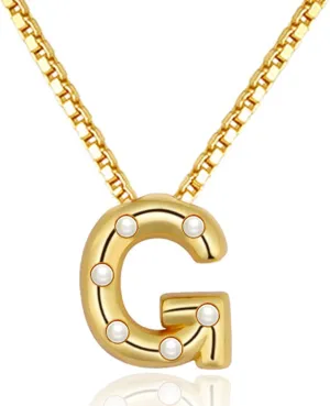 Bubble Gold Necklace 14K Gold Plated Letter Necklace Chunky Gold Necklace Dainty Balloon Initial Necklaces for Women Trendy Simple Custom Name Pendant Necklace Charm Jewelry