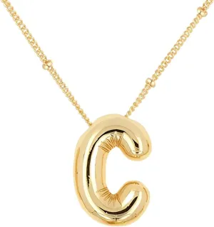 Bubble Letter Necklace for Women, 14K Gold Plated Balloon Letter Necklace Dainty Bubble Initial Alphabet Pendant Name Personalized Necklaces