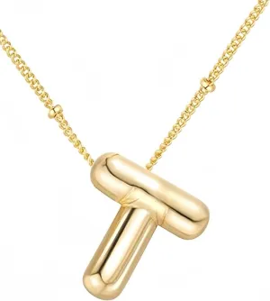 Bubble Letter Necklace Gold for Women, 18k Gold Initial Necklaces With Gift Package, Ideal Jewelry Gifts