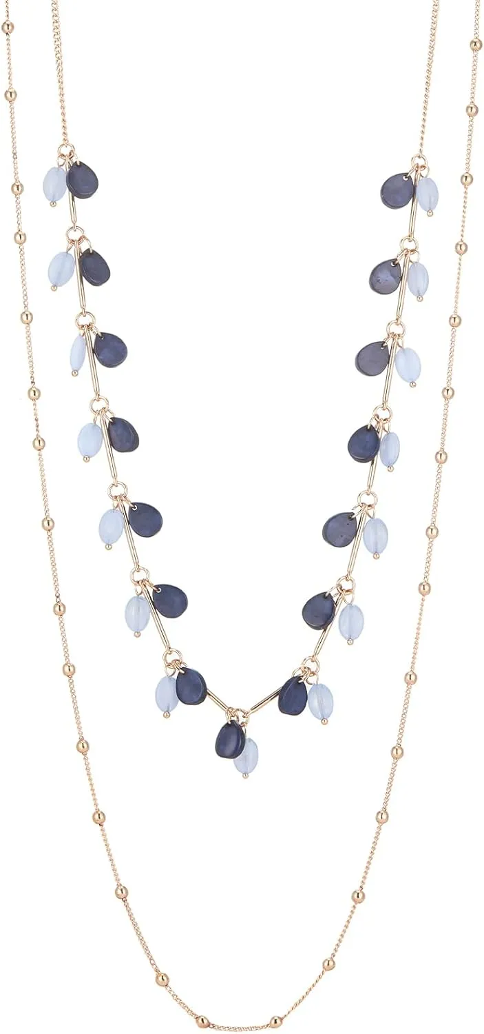 BULINLIN Layered Gold Long Necklaces for Women Long Beaded Chain Necklace Costume Gold Jewelry Mothers Day Gifts for Mom