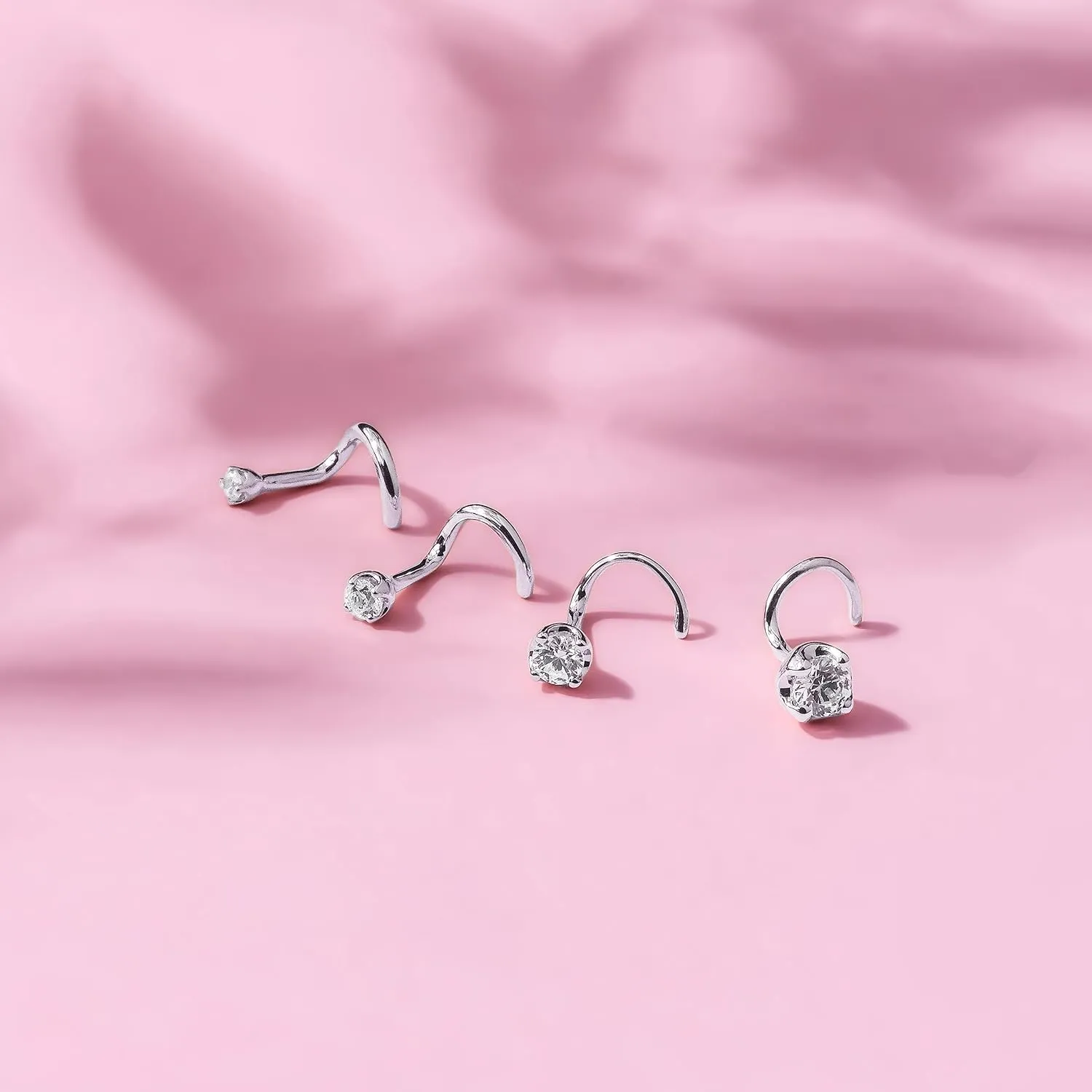 Cali Trove 10k Gold Nose Stud for Women in 20 Gauge | 1/20 cttw Round Natural Diamond Nose Piercing Stud | Versatile Tiny Nose Rings for Comfortable Wear | Ideal gift for her | Real Gold Plated Stud